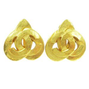 Chanel Heart Earrings Clip-On Gold 97P AK38547k